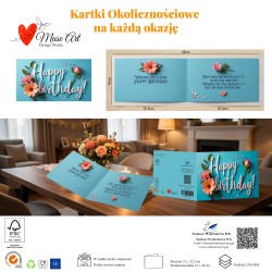 Kartka urodzinowa 16747 z kwiatami