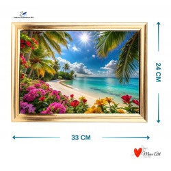 Obraz Obraz Paradise 101 w eleganckiej złotej ramie, oprawa szklana 33 x 24 cm