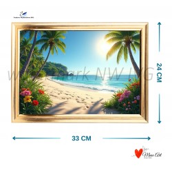 Obraz Obraz Paradise 103 w eleganckiej złotej ramie, oprawa szklana 33 x 24 cm
